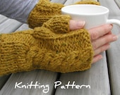Instant Download PDF Fingerless Gloves Knitting Pattern Hand Arm Warmers