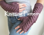 Instant Download PDF Fingerless Gloves Knitting Pattern Hand Arm Warmers