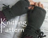 Instant Download PDF Knitting Pattern Fingerless Hand Warmers Piano Gloves