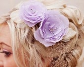 Lavender wedding hair flower head piece -  bridal headpiece  - Wedding Hair Accessories - vintage wedding