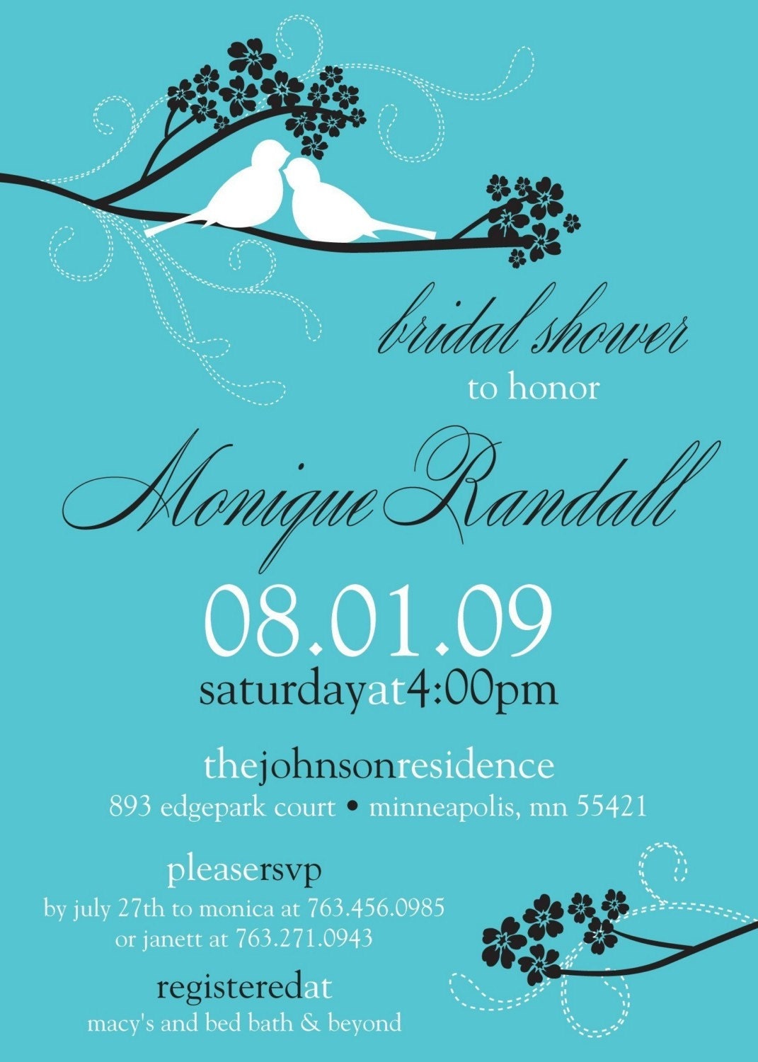 Birds on Flowering Branch - Custom Photo Save the Date Wedding Announcement or Shower Invitation Il_170x135