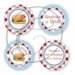 Burger Bash - Customized DIY You Print Favor Tags, Cupcake Toppers, Decorative Circles