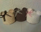 On Sale Lil Teddy Bear Ears Hats Baby Photo Prop Pack  In Organic Cotton          Also Sold Seperate And In Sets