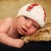 Baseball Baby Hat Beanie           Newborn Baby Photo Prop          Originally Designed & Made By Me