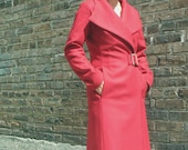 Women's Wool coat in Ruby Red wool, size 8