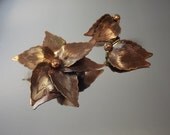 Vintage Copper Earrings Brooch 1960s Costume Jewelry