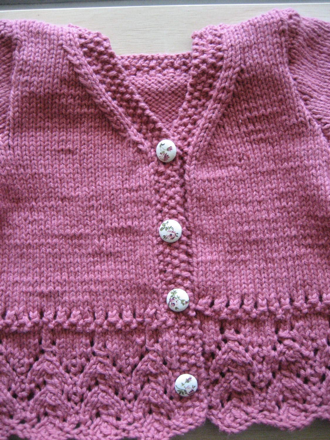 Fabric Buttons - Little Floral - 6 Small Pink Roses on Beige Fabric Covered Buttons