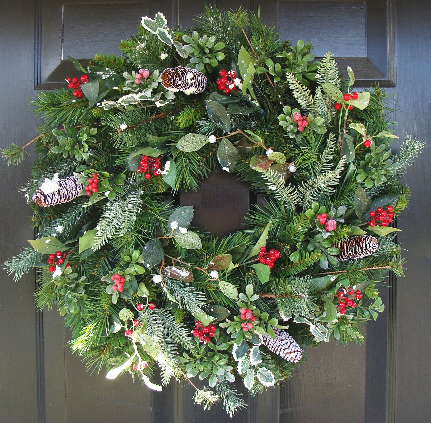 Christmas Wreath, Winter Wonderland Holiday Wreath, White Christmas, Christmas through Winter Wreath, Christmas Gift, Holiday Home Decor