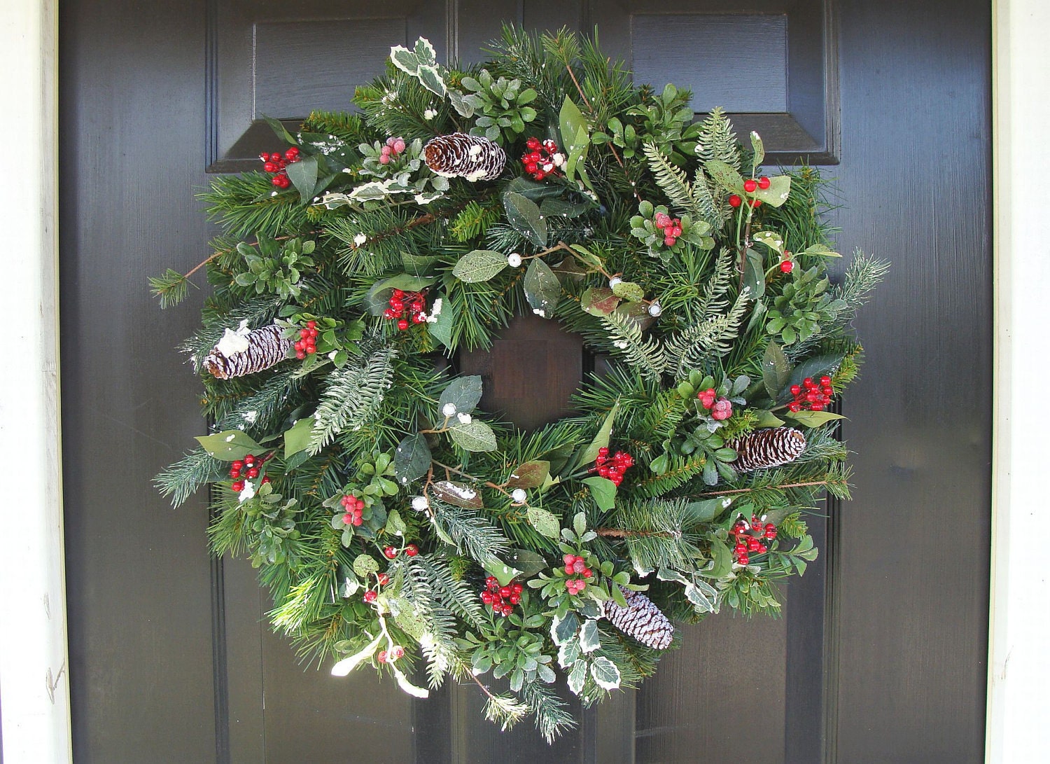 Christmas Wreath, Winter Wonderland Holiday Wreath, White Christmas, Christmas through Winter Wreath, Christmas Gift, Holiday Home Decor
