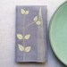 Napkins - Gray Linen Screen Printed Botanical