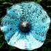 Hand blown glass flower (mini) - Teal (opaque)