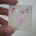 Pink Bird  Painting  Dollhouse 1 Inch Scale Handpainted
