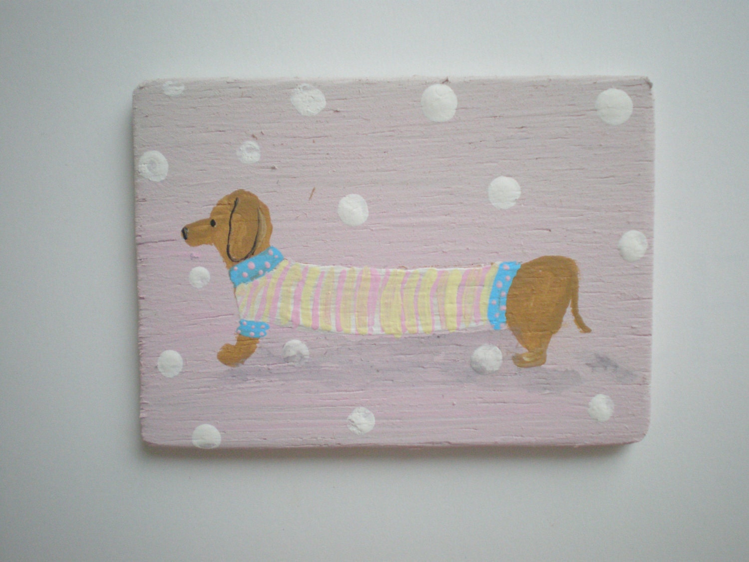 Dachshund Weiner Dog Painting  Dollhouse 1 Inch Scale Handpainted