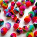 Mini Mix Yarn Pom Poms, miniature, party pom, pompom, colorful, kid, children, yarn ball, bead, colorful, tiny, 50 pom poms, tiny, small