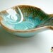 Light Blue Fish Ceramic Plate, ceramic bowl, ceramic dish, sauce, small, ceramic fish, decoration, decor, decorative, brown, water, iammie
