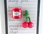 Fridge Magnet set - Cherry soda can & cherries, cute kitchen decor, fruit decoration, miniature