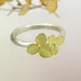 Hydrangea Blossom Ring, Stacking Ring, Sterling Silver, 18k gold Flowers, Botanical, Made to order