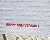 Letterpress Anniversary Card - Modern Design w/ Blind Impression