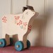 dreamy cow push toy - - Bucolic Cows on Wheels - Wooden Folk Toy / Art toy