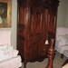 wingback chair  shabby chic pink vintage chenille bedspread slipcover rose fabric  prairie cottage