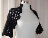 Black Crochet  Shrug  - Any Season