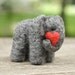 Needle Felted Elephant with Heart