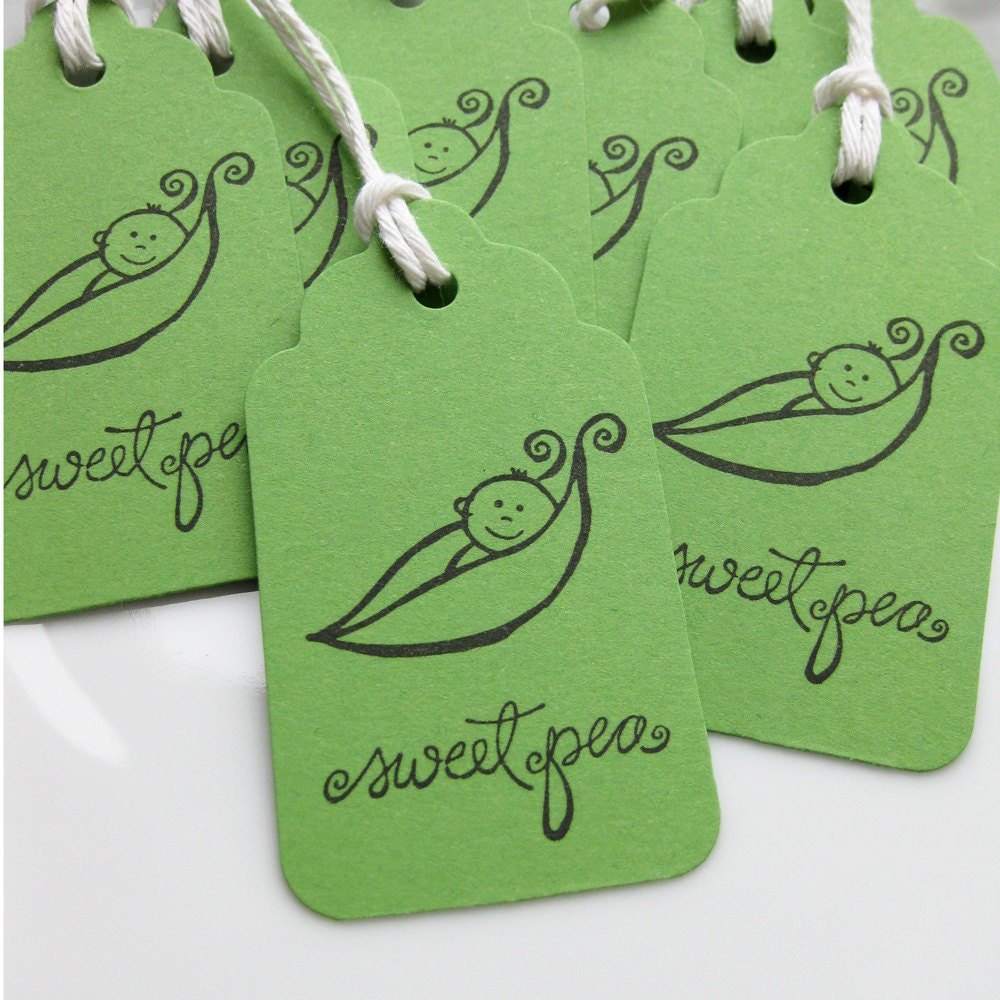 Baby Shower Tags Sweet Pea - Set of 8 - Custom Colors Available - Pea Pod Baby Shower Sweet Pea Baby Shower Il_170x135