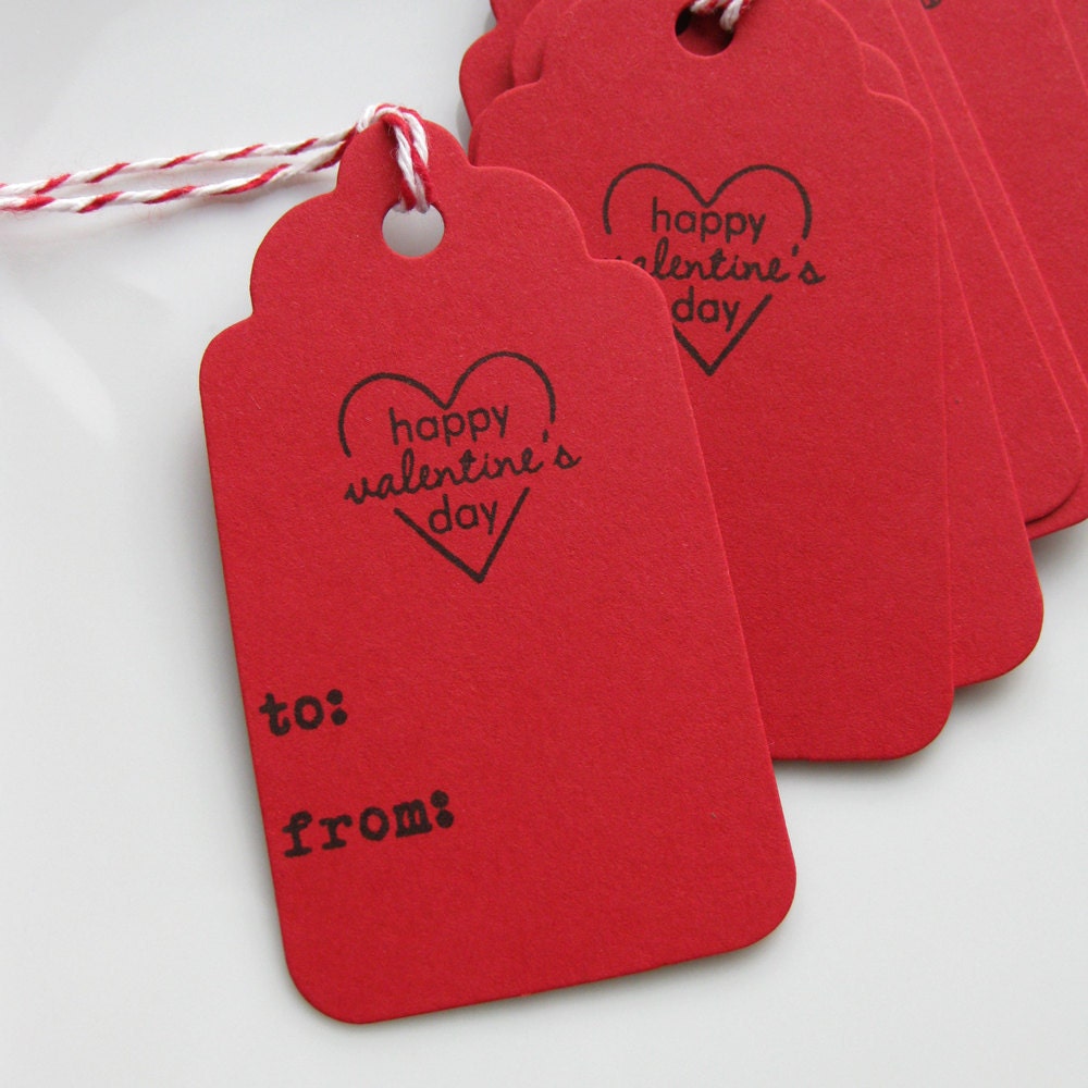 Valentine's Day Tags To From - Set of 8 - Custom Colors Available - Happy Valentine's Day Favor Tags Il_170x135