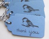 Thank You Tags Bird - Set of 8 - Custom Colors Available - Bird Favor Tags Thank You Bird Tags Bridal Shower Baby Shower Birthday Tags