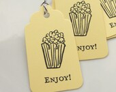 Popcorn Gift Tags Favor Tag - Set of 8 - Custom Colors Available