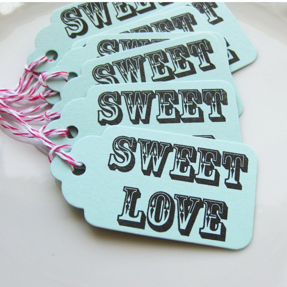 Sweet Love Tags - Set of 8 - Custom Colors Available - Wedding Favor Tags Bridal Shower Gift Tags Il_170x135