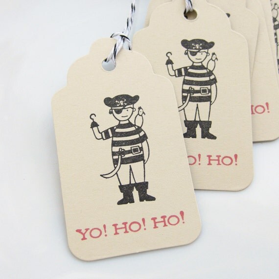 Pirate Party Tags Yo Ho Ho - Set of 8 - Pirate Birthday Party Favor Tags Pirate Boy Tags Il_570xn
