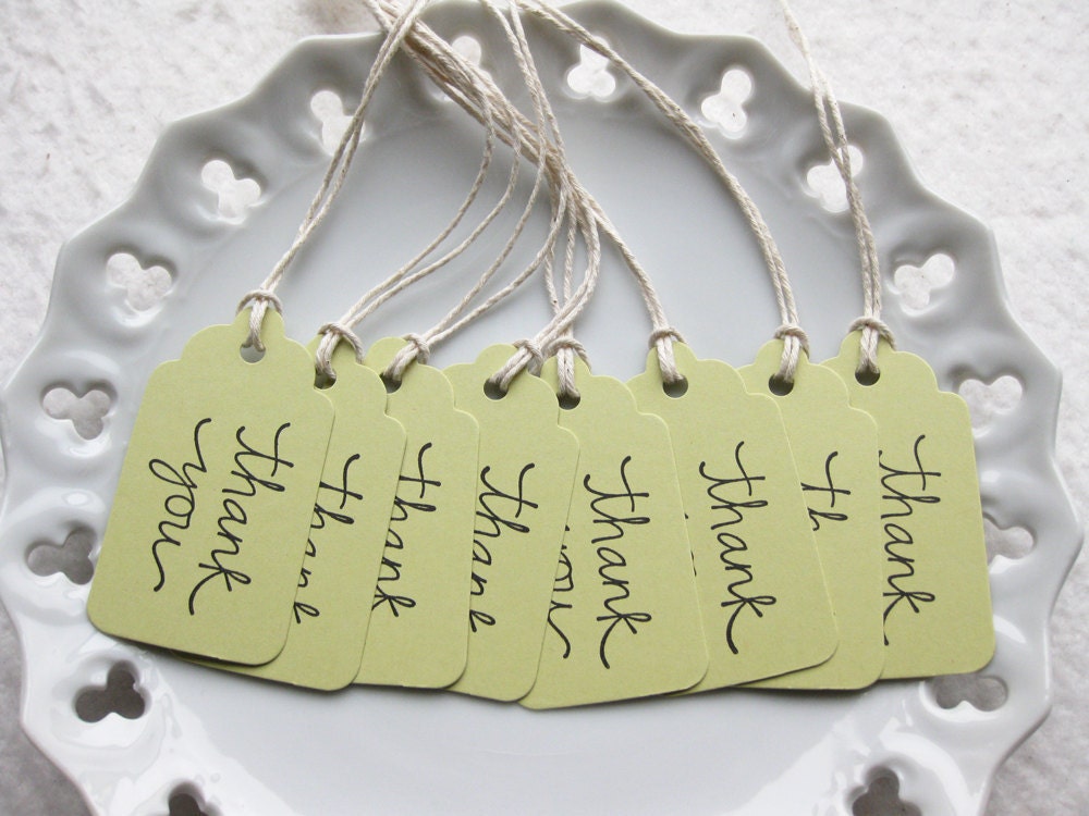 Thank You Tags Favor Gift Tag - Set of 8 - Custom Colors Available