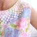 60s Pastel Floral Printed Mini Shift Dress MEDIUM M Vintage Spring