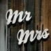 MR MRS signs -Wedding - Photo Prop - Table Decor - Wall Sign - Engagement Gift