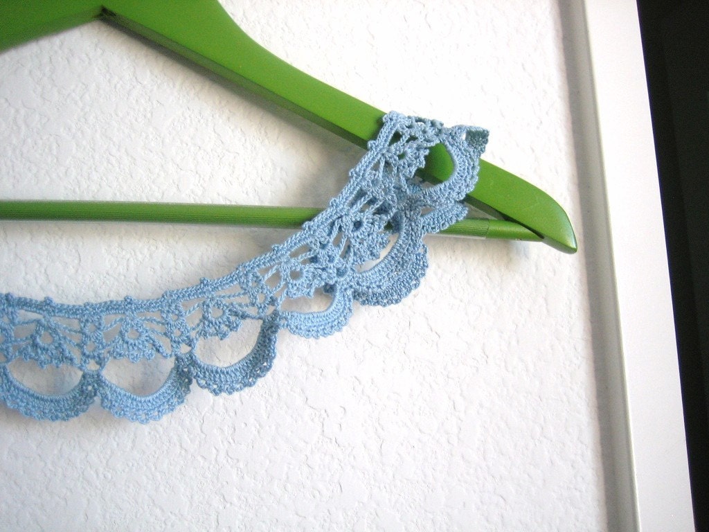 Blue crochet collar, necklace handcrochet, women accessory, new, made by Demet