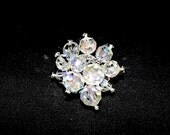 Sterling Silver Swarovski Crystal Ring - AB Clear Crystal - Jewelry Ring