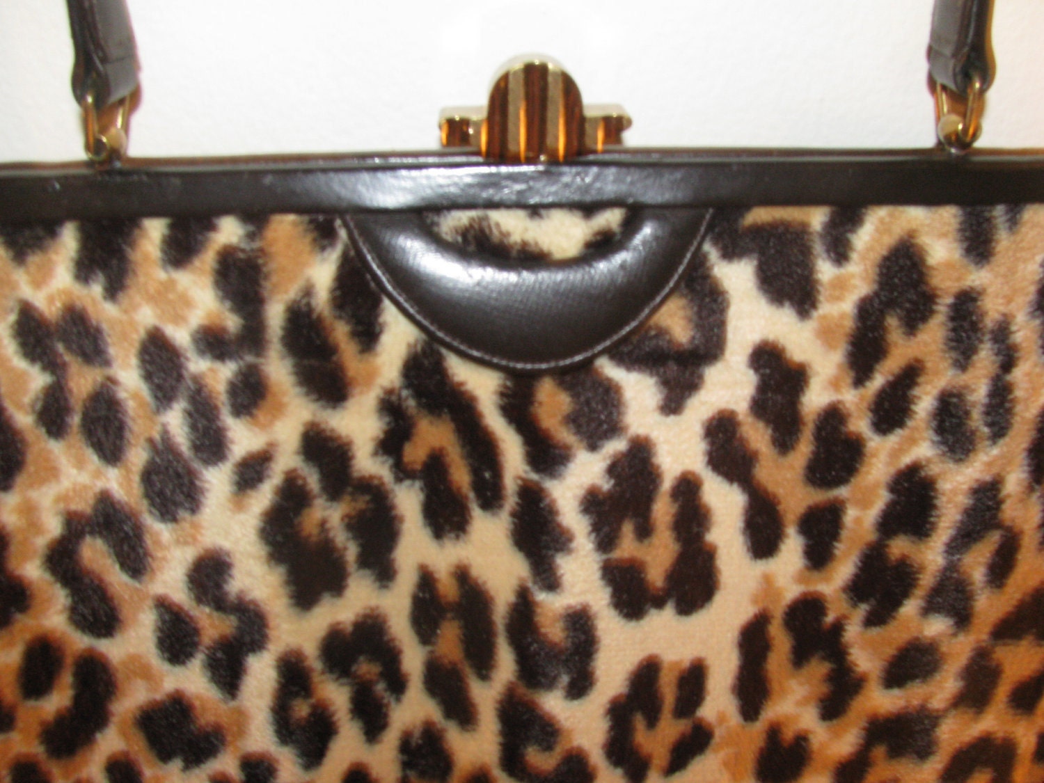 RESERVED for JDEMP00 RESERVED Vintage 50's Leopard Faux Fur Lady Purse