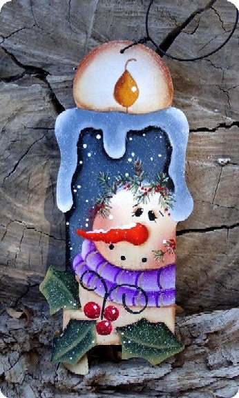 Snowman Thyme Candle Ornament