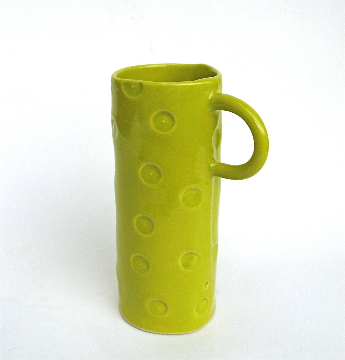 whimsical hand built porcelain cup with dots