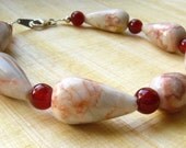Pink Jasper and Red Agate Bracelet - Eastern Blush