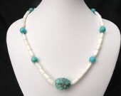 Turquoise and Mother of Pearl Necklace - Serenity