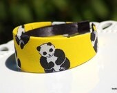 Bright Headband Panda Fabric Yellow Black 2 Inch