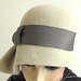 Gray wool velour cloche hat with pleated brim