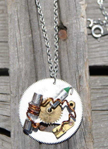 Twisted Technology Steampunk Necklace Cyber Electronic Industrial Geek
