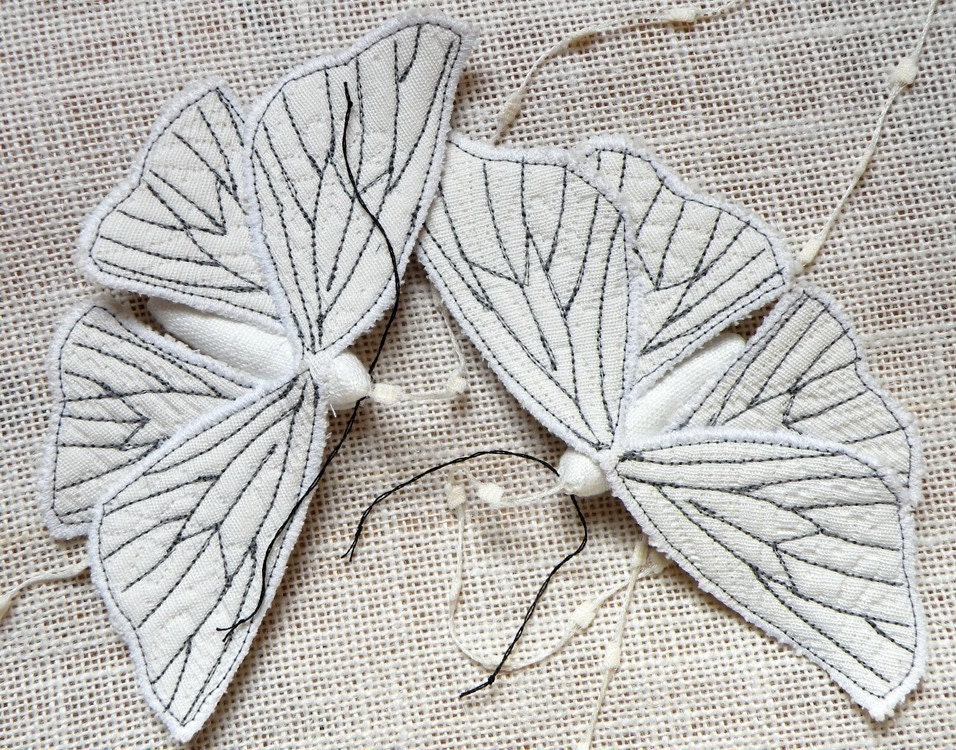 Soft Sculpture  Moth Fabric Ornament - Textile  Lepidoptera - Made to Order