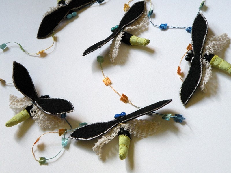 Firefly Ornament - Five  Flying Fireflies