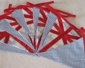 Union Jack British Bunting with Blue Toile Laura Ashley fabric made to order Il_170x135