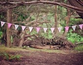 Happy Birthday British Flag Banner Bunting Pink and Green Custom made to order ideal for a Birthday Party or Celebration or Photo prop Il_170x135