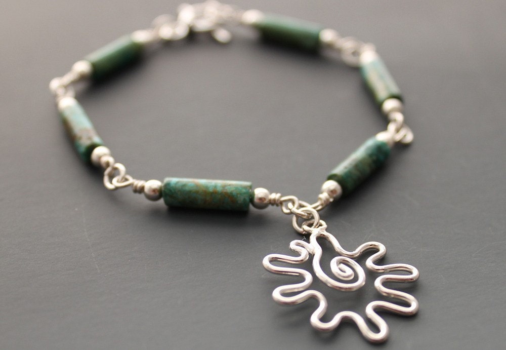 Sterling and Turquoise Bracelet - 'Sea Scape'